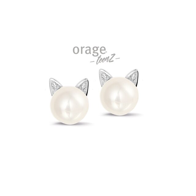 Orage TeenZ oorring kat parel T606