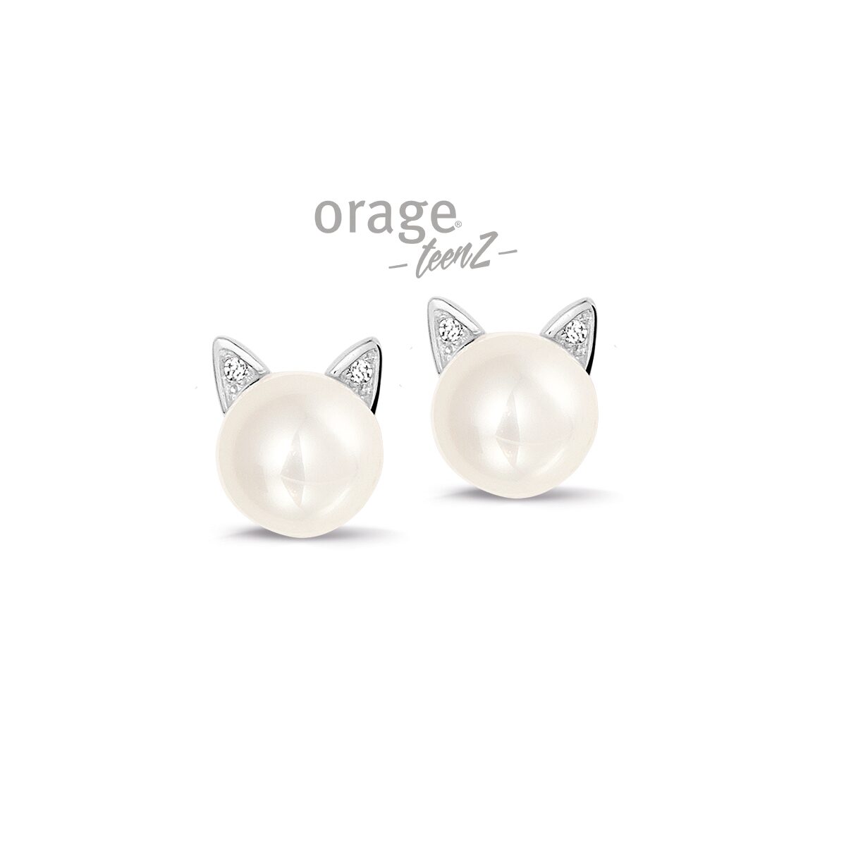 Orage TeenZ oorring kat parel T606