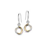 Naiomy oorringem zilver bicolor met zirconium