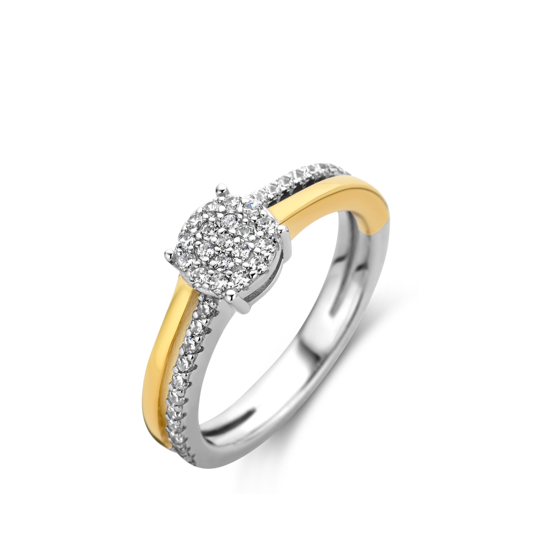 Naiomy ring zilver bicolor met zirconium 
