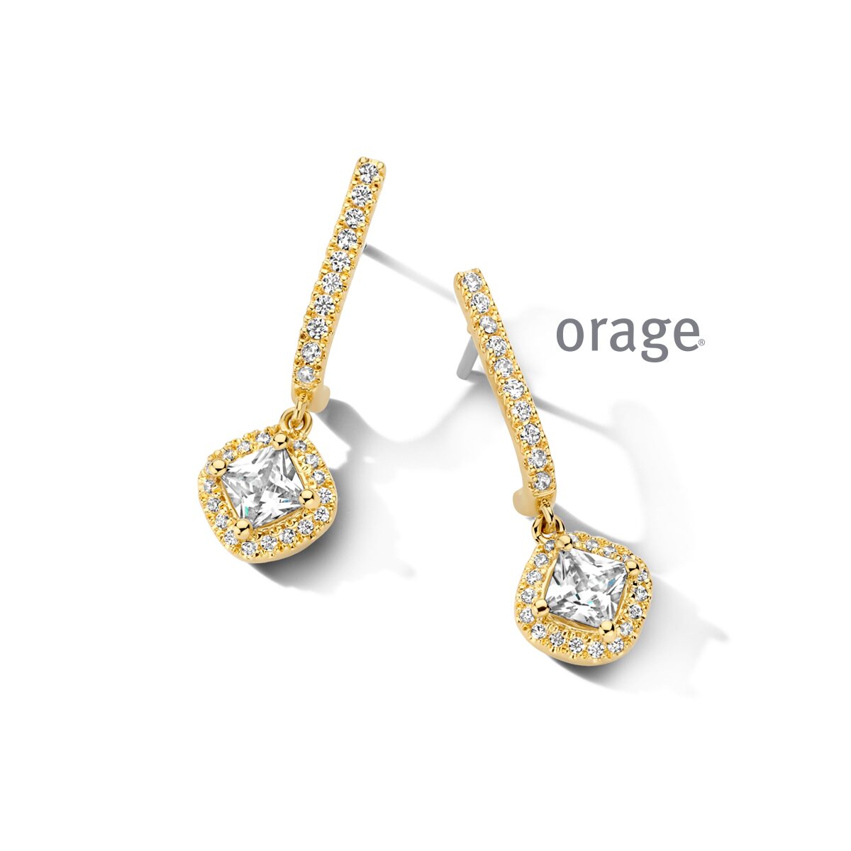 At009 Orage oorslingers verguld geel