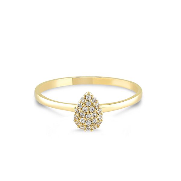Swing jewels ring 18 ct geelgoud met zirconium