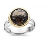 Emotions SR3058BBQ Wit - geelgoud ring 18ct Rookkwarts 