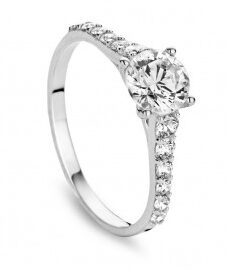 You and Me verlovingsring zirconium witgoud