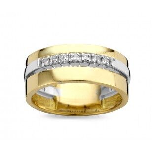 Emotions ring 18ct wit & geelgoud met briljant
