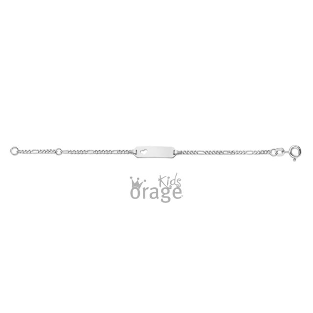 Orage kids zilveren geboortearmband open hartje