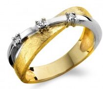 Emotions E032  ring wit & geelgoud 18ct met briljanten 0.120ct