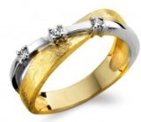 Emotions E032  ring wit & geelgoud 18ct met briljanten 0.120ct