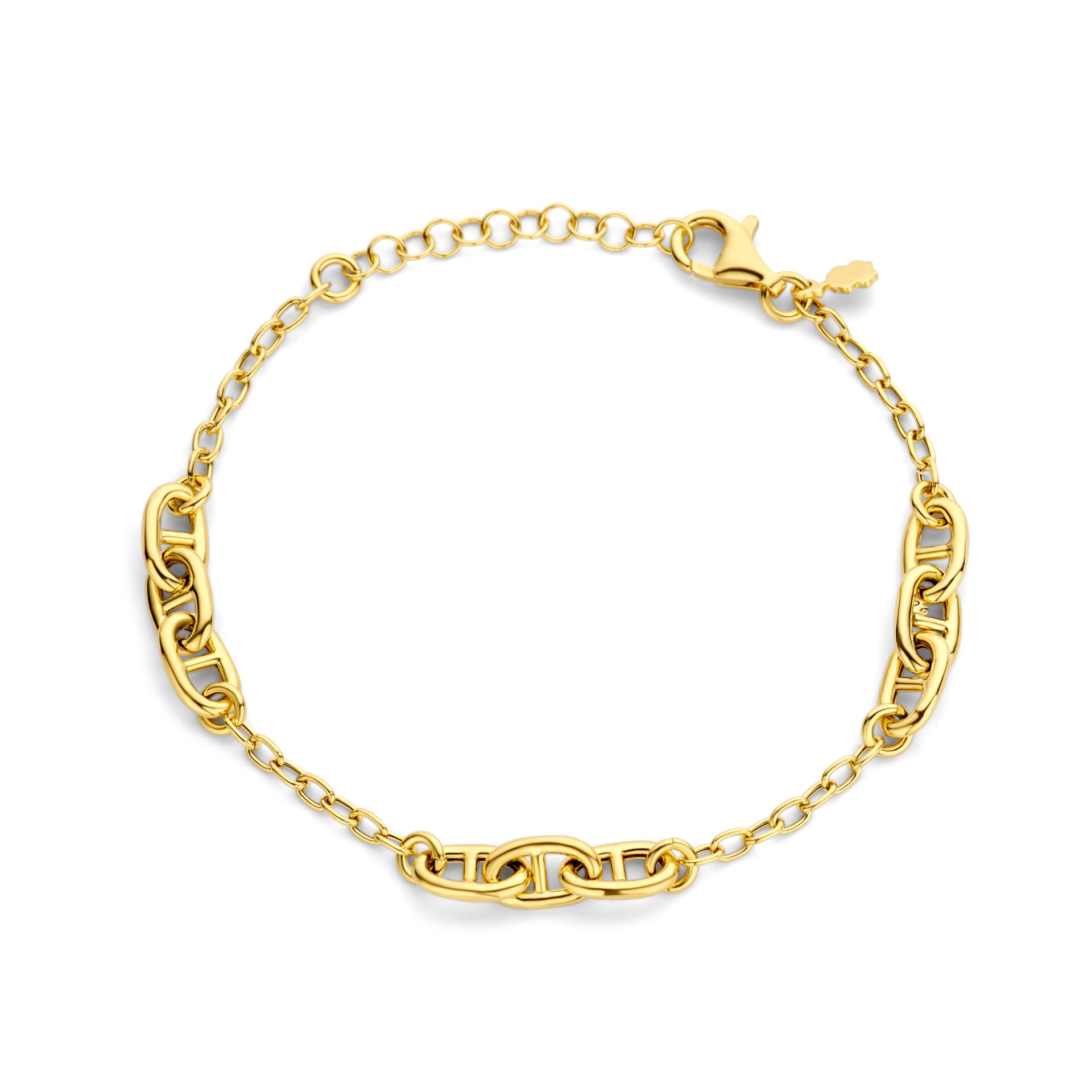 Naiomy Armband Zilver verguld met Hermès schakels 17+3cm 
