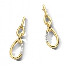 Y2008 oorslingers 18ct wit & geelgoud briljant 0.030ct