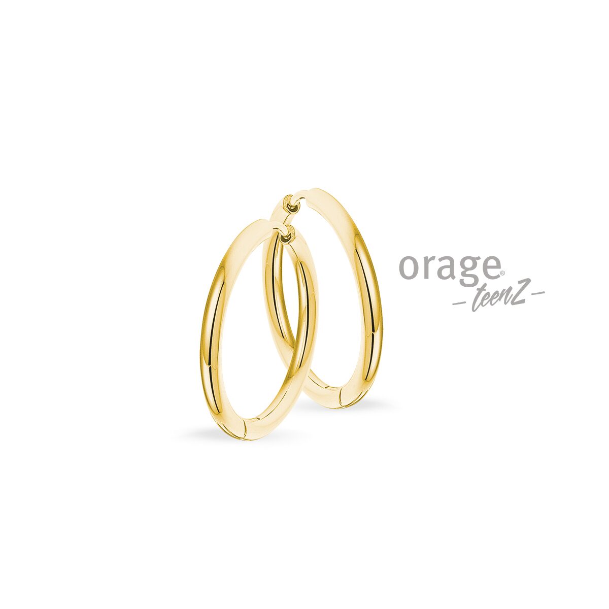 Orage TeenZ creolen geel staal 15mm