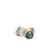 Italo Bottene ring 18ct geelgoud topaas london blue