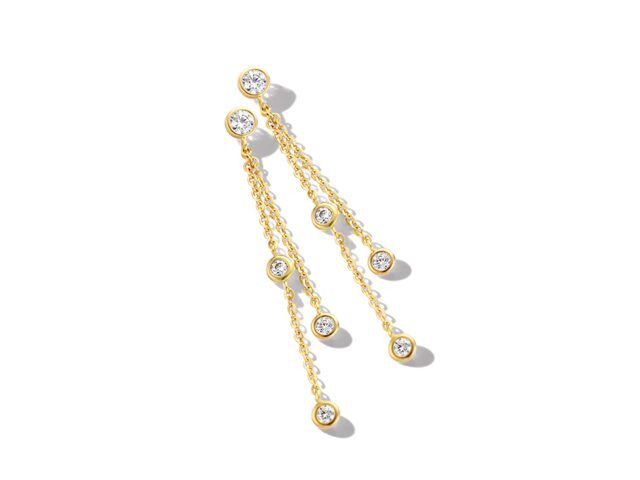 Y1669 geelgouden slingeroorbellen 18ct LxB 43x 4mm