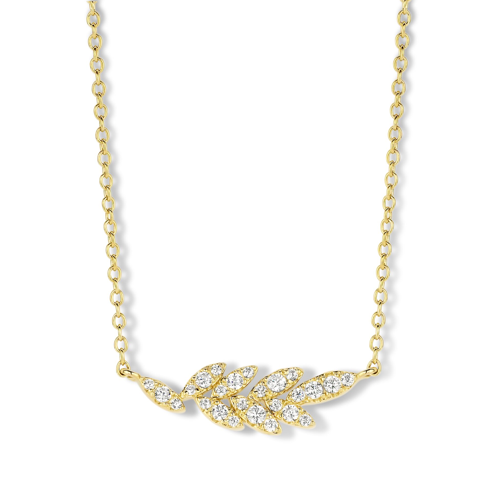 Zilveren  vergulde ketting+hanger gezet met zirconium Naiomy