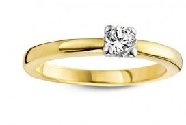 You and Me Verlovingsring  18ct roségoud met briljant 0.300ct