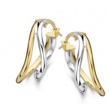 You and Me Oorringen  18ct wit & geelgoud LxB 20x17mm