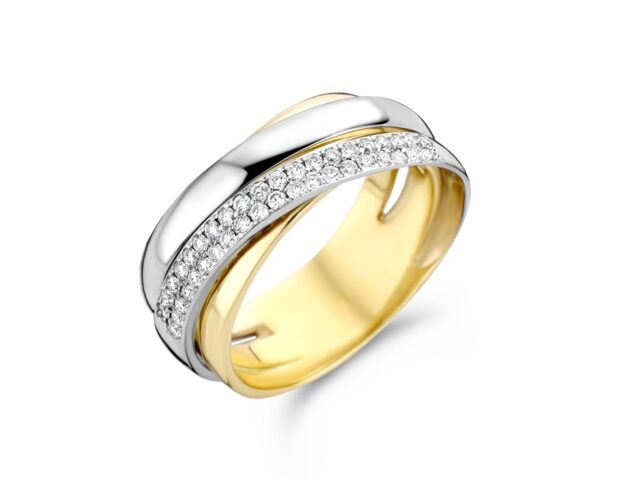 Emotions E493 ring 18ct wit & geelgoud met briljant 0.320ct
