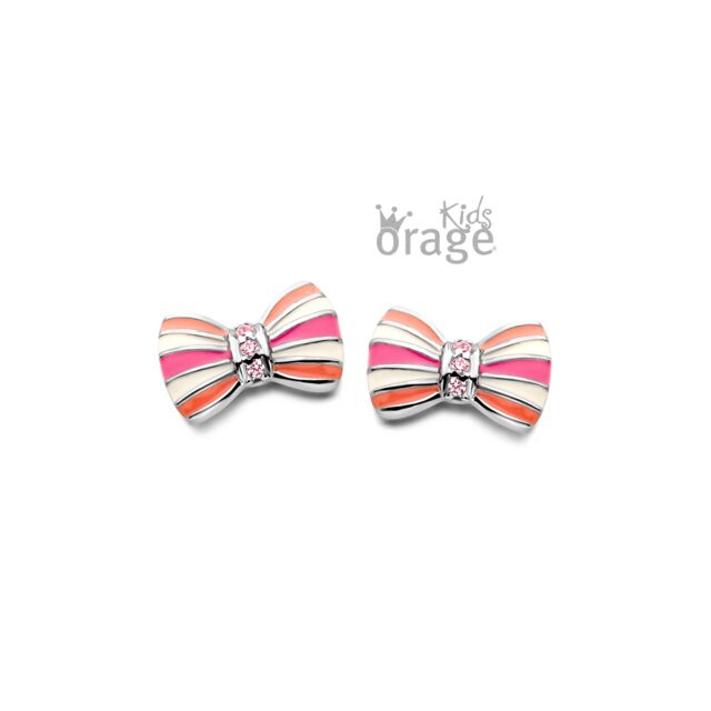 Orage Kids oorring strik roze K2674