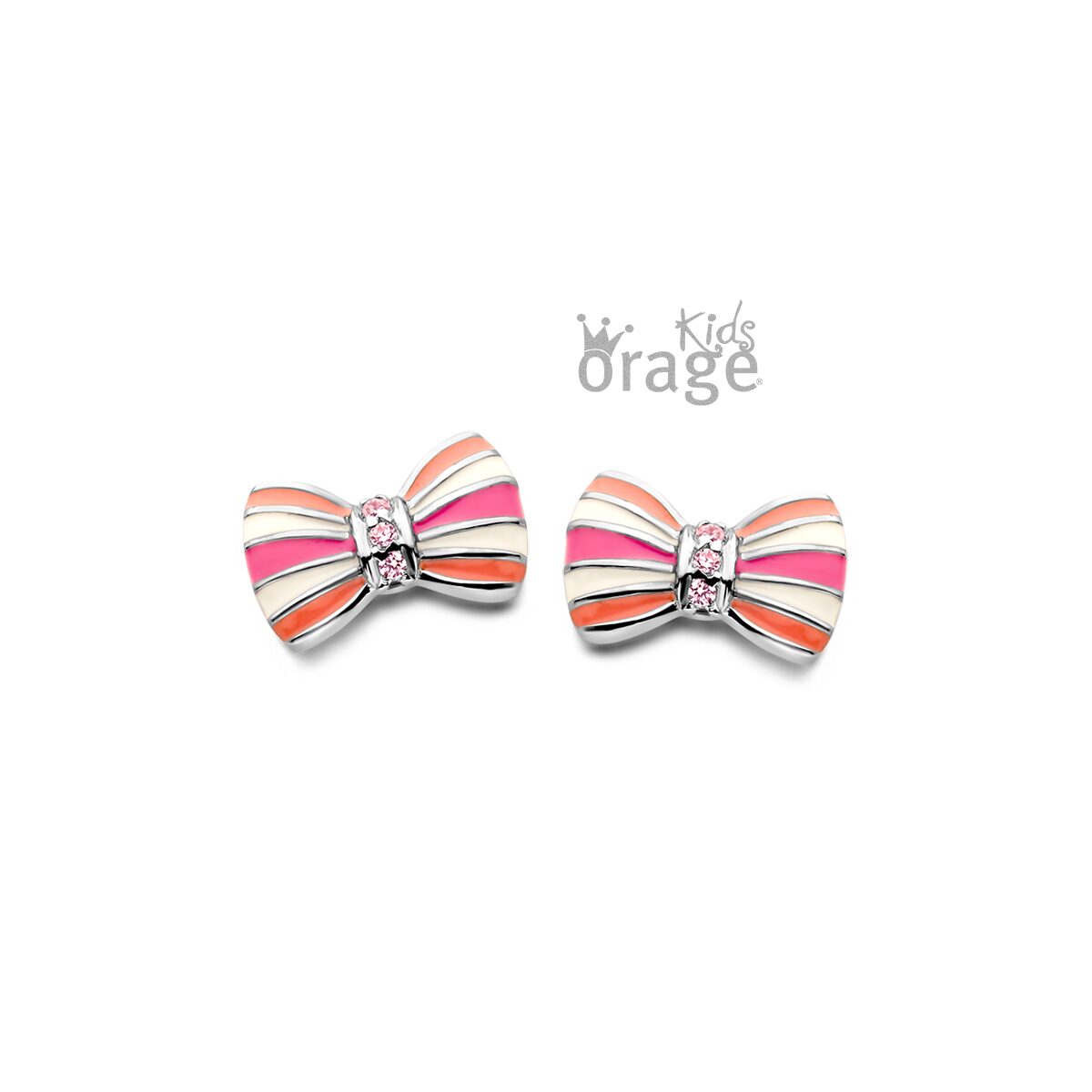 Orage Kids oorring strik roze K2674
