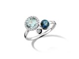 Y1734 You and Me Witgouden ring 18 ct met topaas skye Blue & briljant 0.09ct