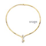 Orage ketting verguld geelgoud met zirconium  45cm