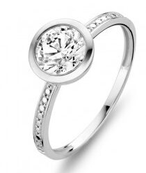 Y0857 Verlovngsring witgoud met zirconium