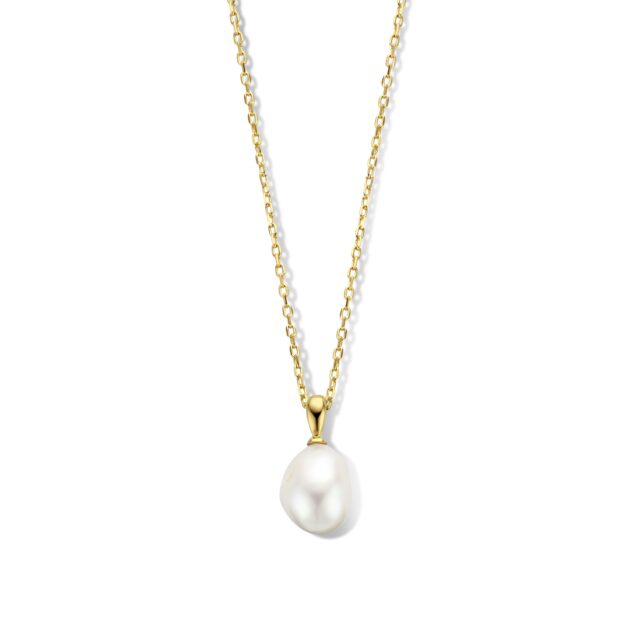 Naiomy zilver verguld ketting met parelhanger 