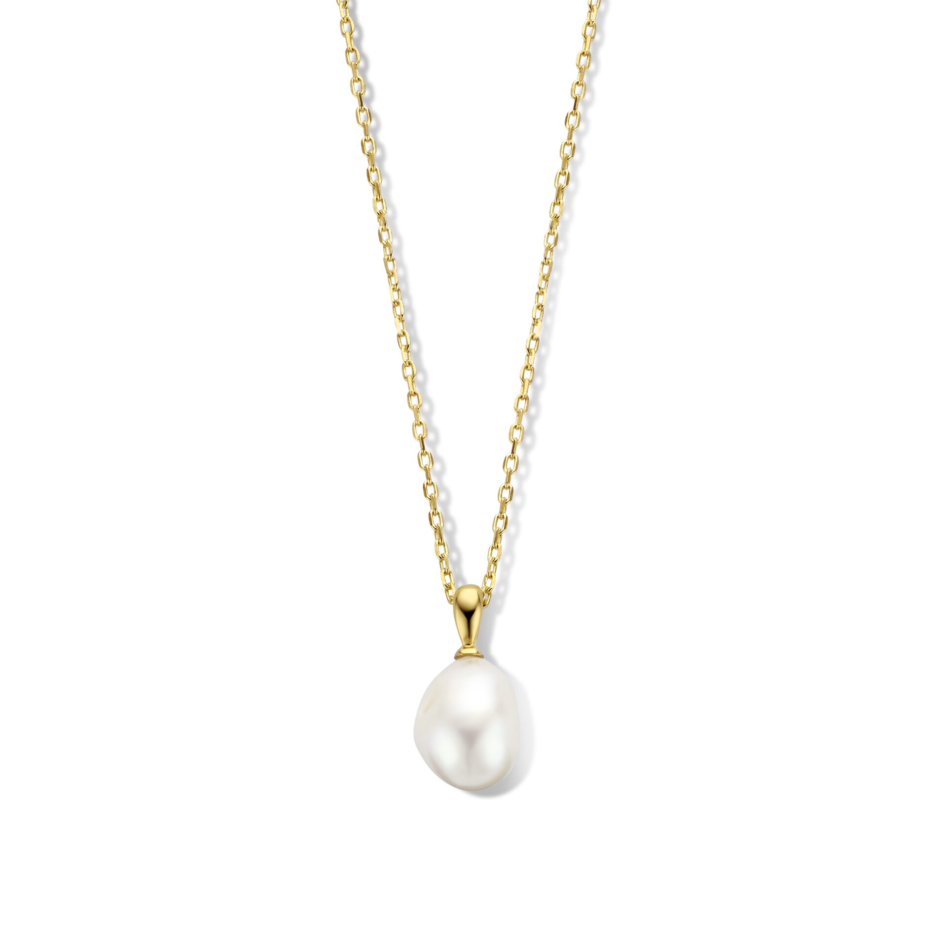 Naiomy zilver verguld ketting met parelhanger 