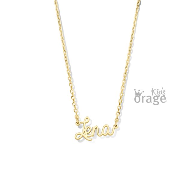 K2810 Orage kids naamketting zilver verguld geel met forçat ketting