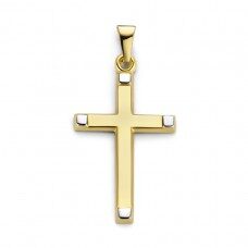 Kr0217 Kruis 18ct wit & geelgoud 18ct  28 x 16MM