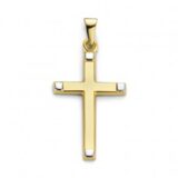 Kr0217 Kruis 18ct wit & geelgoud 18ct  28 x 16MM
