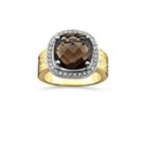 Emotions E265 Ring 18ct wit & geelgoud briljanten 0.320ct & rookquarts