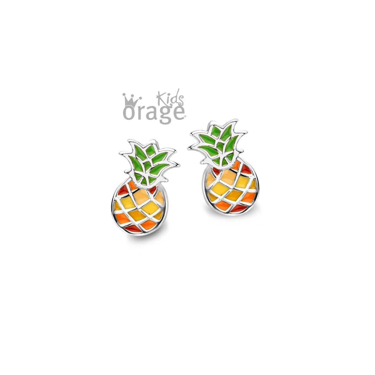 Orage Kids oorring ananas multicolor