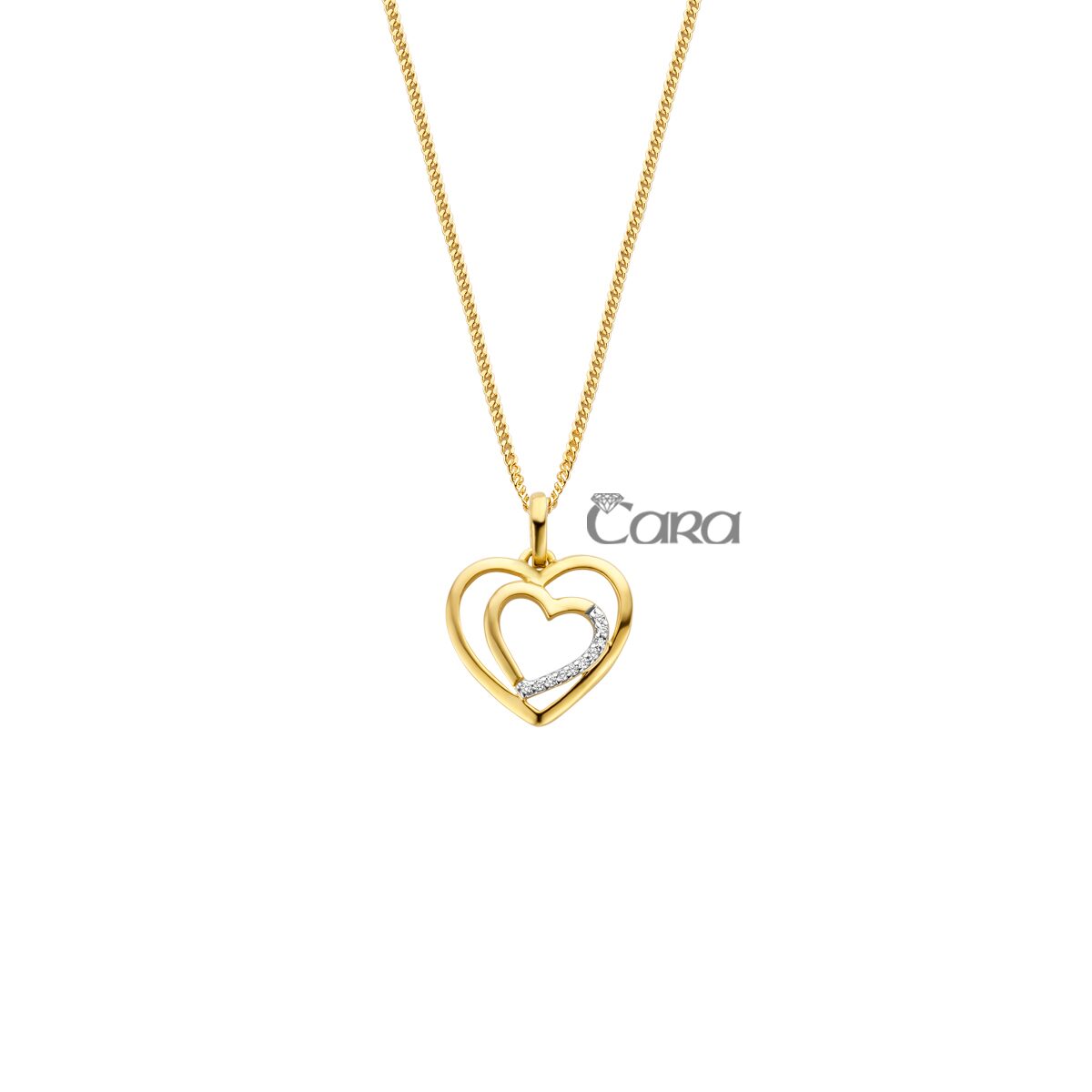 Cara hanger hart zirconium 18ct