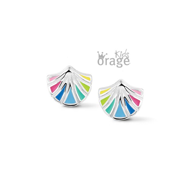 Orage Kids oorringen schelp multi color