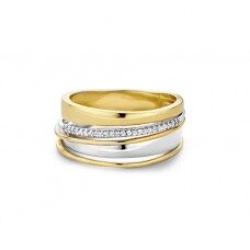 emotions E368 ring wit - geel goud 18ct  briljant 0.100ct