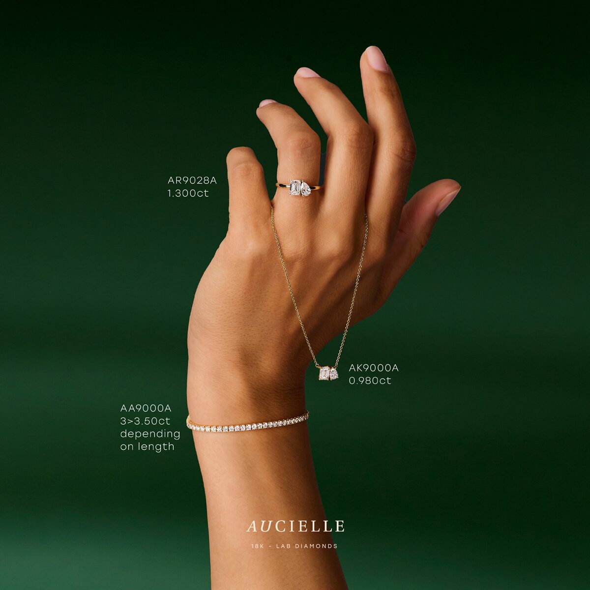 AA9000A
 Aucielle Armband Tennis - rivière YG LGD F+ VS+ (size: 3ct-3.5ct)
