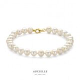 Aa0045F/19 parelarmband 6-6.5mm 18ct geelgouden slot 19cm