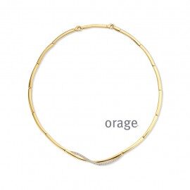 AS411-AP034 Ketting verguld geel goud zirconium