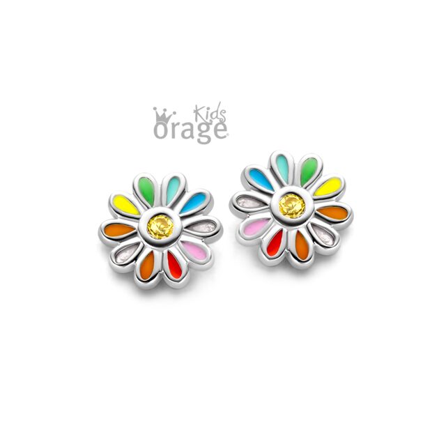 Orage Kids oorring  bloem multi color