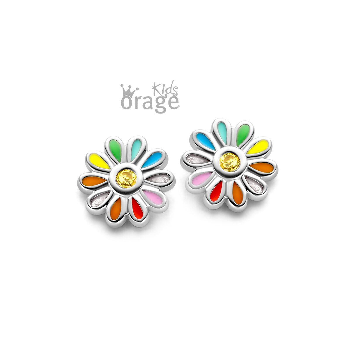 Orage Kids oorring  bloem multi color