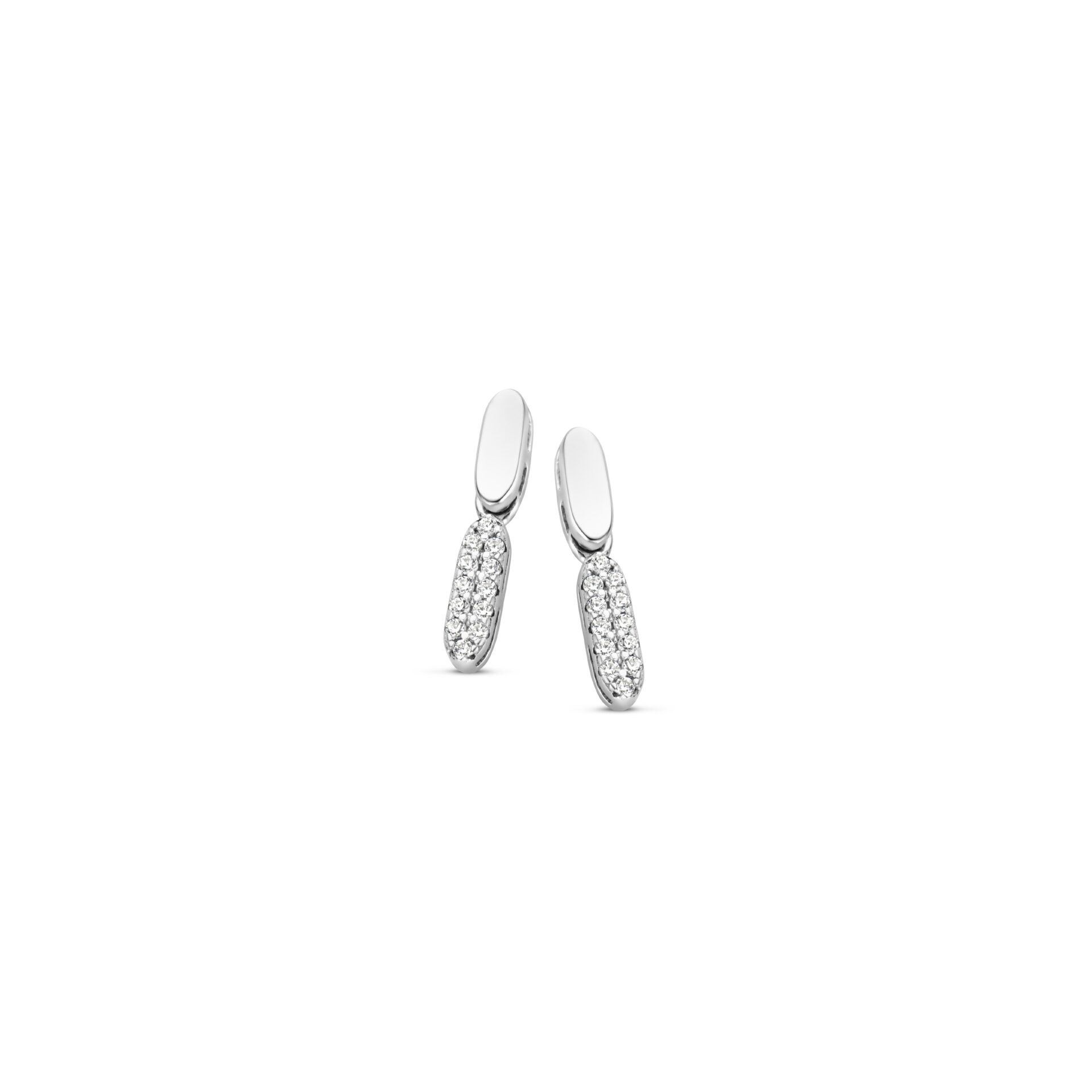 Zilveren oorringen gezet met zirconium Naiomy Silver