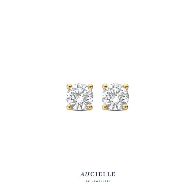 AE9002A
Oorstekers YG solitaire 4 griffen LGD 0.75ct (2x0.375ct, 4.5.