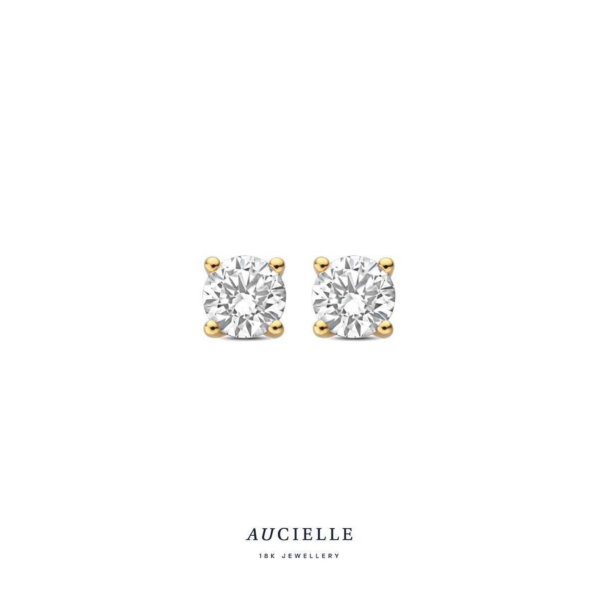 AE9002A
Oorstekers YG solitaire 4 griffen LGD 0.75ct (2x0.375ct, 4.5.