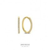 AE0248C creolen 18ct geelgoud zirconium