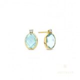 aucielle geelgouden oorringen 18ct topaas zirconium  ae0010c