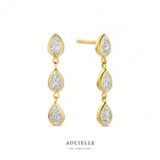 AE0161C oorringen 18ct geelgoud zirconium 