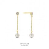 ae0211c oorslingers 18ct geelgoud met parels en zirconium 