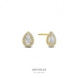 AE0208C oorringen geelgoud 18ct zirconium