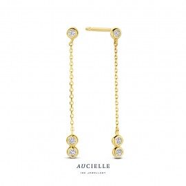AE0224D slingeroorbel geelgoud 18ct briljant 0.105ct